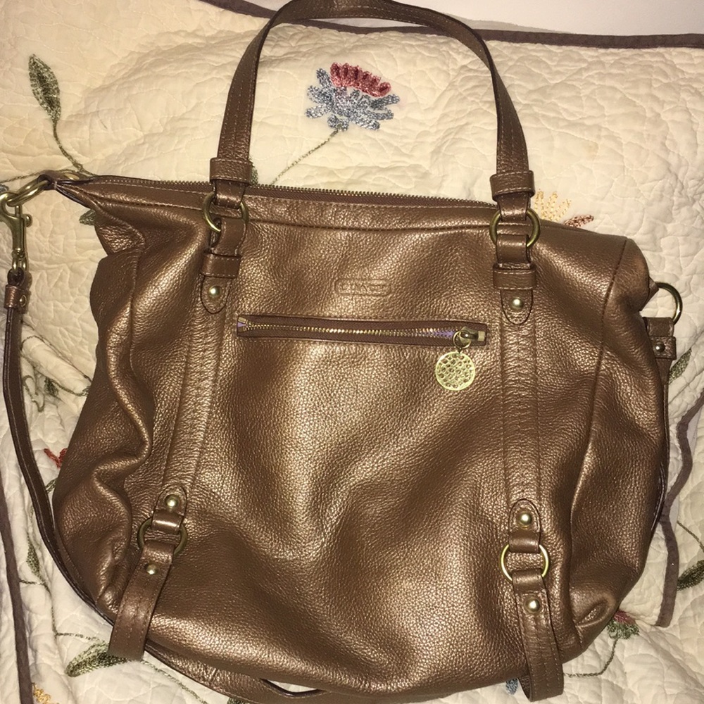 Strappy Hobo Coach Bag • Purple Interior